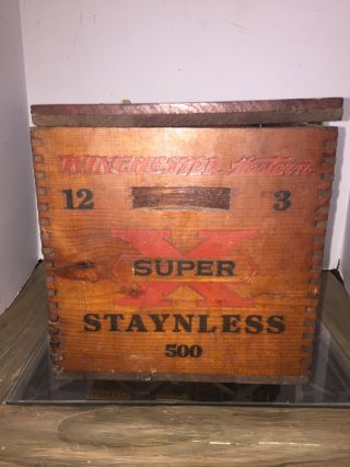 Antique Winchester Western Wood Ammo Crate Box 3