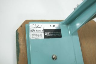 Vintage 3M Sasheen S - 72 Turquoise Heavy Duty Bow Maker / Craft Wrapping machine 4