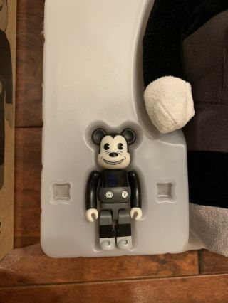 Medicom Toy Vintage Mickey Mouse 100,  400 Bearbrick Be@rbrick Vinyl Set Kaws 3