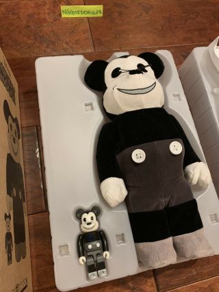 Medicom Toy Vintage Mickey Mouse 100,  400 Bearbrick Be@rbrick Vinyl Set Kaws 5