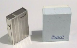 Vintage 835 Silver Esprit Pocket Lighter Made In Western Germany Nib