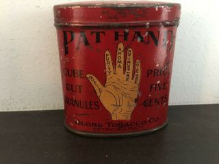 Vintage Pat Hand Pocket Tobacco Tin - Antique - Pipe - Cigarette - Advertising