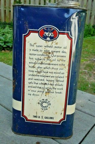 Vintage Penn City Motor Oil Can 2 gallon 3