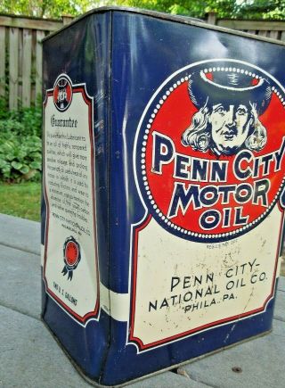 Vintage Penn City Motor Oil Can 2 gallon 7
