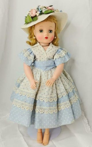 Rare Vintage 1957 Madame Alexander 16 " Elise Doll Hard Plastic Tagged Dress