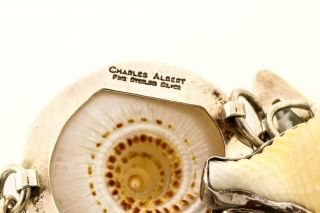 Charles Albert SIGNED Designer Sterling Silver Seashell Beach Statement Bracelet 4