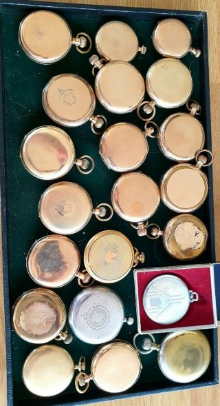 21 Vintage Pocket Watches Waltham,  Smith 