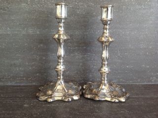 Stunning Antique Georgian Style Silver Dipped/plated 9 " Candlesticks