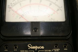 Vtg Simpson 260 Analog Volt - Ohm Milliammeter (VOM) Series 6 Multimeter w/ Leads 2