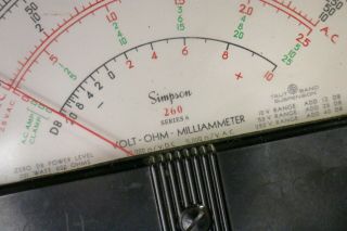 Vtg Simpson 260 Analog Volt - Ohm Milliammeter (VOM) Series 6 Multimeter w/ Leads 8