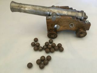 Vintage Miniature 45 Cal Black Powder Cannon.  7 " Barrell Made In Spain