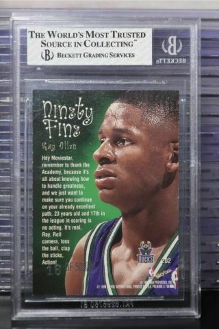 1998 - 99 Skybox Premium Ray Allen NF Star Rubies 16/50 BGS 7.  5 NM,  Bucks RARE LC 2