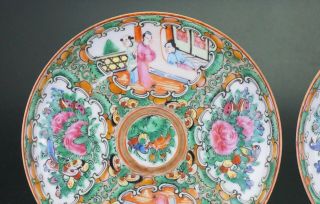 SET of 8 GOOD Antique Chinese Canton Famille Rose Porcelain Plates Saucers 19thC 3