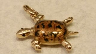 18k Yellow Gold Italian Turtle Pendant/charm