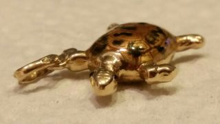 18K Yellow Gold Italian Turtle Pendant/Charm 3