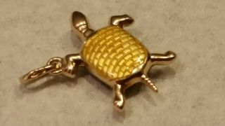 18K Yellow Gold Italian Turtle Pendant/Charm 4