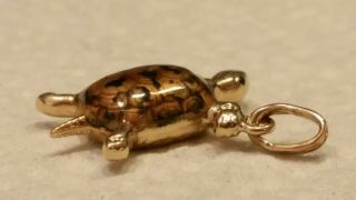 18K Yellow Gold Italian Turtle Pendant/Charm 5