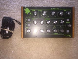 Moog Minitaur Analog Bass Synthesizer - RARE GREEN VER.  W/ Wood Paneling On Sides 3