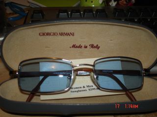 Giorgio Armani Sunglasses Blue Shades Wood Frame Italy Jenner Beachmint