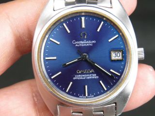 Vintage Omega Constellation Chronometer Ss Steel Swiss Date Automatic Mens Watch