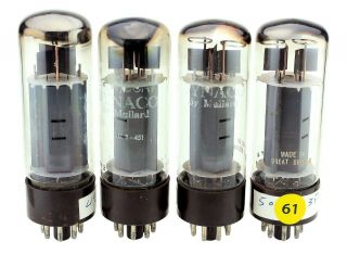 Matched Quad Vintage Mullard El34 6ca7 Xf2 Oo Getter Electron Tubes 2