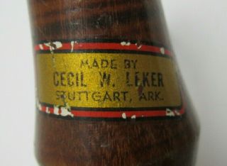 Vintage Cecil W Leker Stuttgart Ark Duck Call 1940 - 1950 2