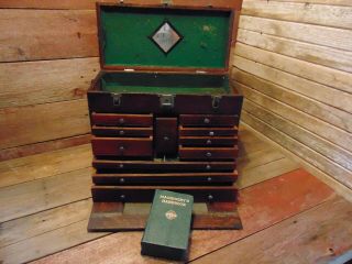 Vintage H.  Gerstner 11 Drawer Machinist Chest Tool Box Chest Carpenter Wood Box