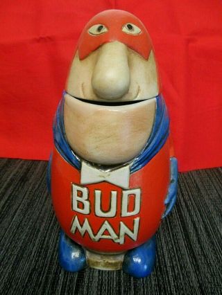 Vintage 1975 Bud Man Ceramic Beer Stein Made In Brazil Ceramarte