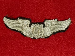 Orig Ww2 Us Army Air Corps Glider Pilot Wings Silk Embroidered Uniform Cutoff