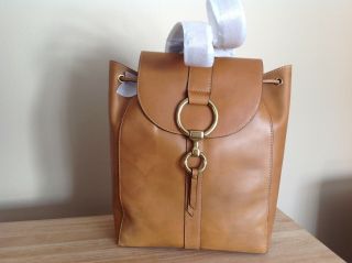 Frye Ilana Harness Antique Vegetable Tanned Leather Backpack Bag Tan Brass Nwt