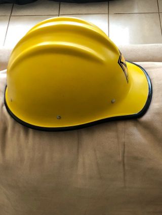 Vtg YELLOW BULLARD 502 FIBERGLASS Hard Boiled HARD HAT IRONWORKER 4