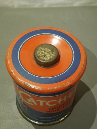 VINTAGE CATCHER ROUGH CUT TOBACCO ADVERTISING CANISTER TOBACCIANA 6