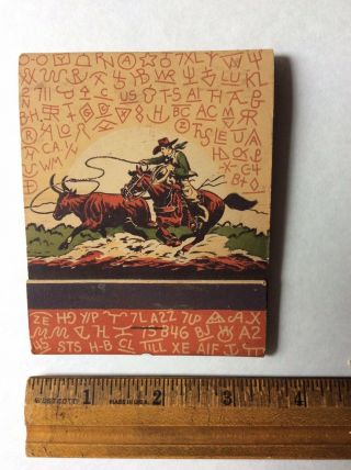Westward Ho Rodeo Till Goodan Giant Feature Matchbook Vintage Great Graphics 5