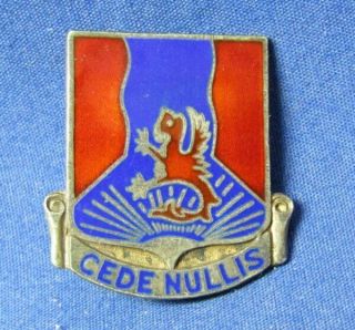 Wwii Sterling 249th Coast Artillery Regiment Cede Nullis Di Unit Crest Pin