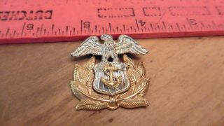 Vintage Pin Eagle Star Anchor Navy Crest 1/20 10k Gold Vanguard N Pinback Lapel