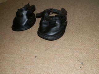 ANTIQUE HORSE DRAWN LEATHER LAWN MOWER BOOTS.  (2) Pony Size. 8