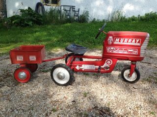 Vintage Murray Pedal Tractor And Payload Trailer