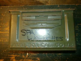 Vintage Antique Wwii Era Military Ammo Box Case Can W/ Us Ordnance Flaming Bomb
