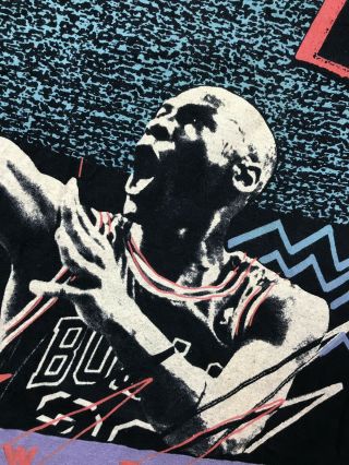 Vintage 90 ' s Magic Johnson T ' s All Over Print sz XL Michael Jordan Bulls T - Shirt 6