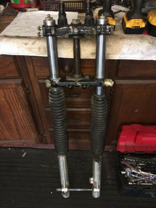 Yamaha Yz465 Front Forks Triple Air Forks 1980 - 81 Yz465 Vintage Ahrma 4v4