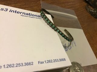 navajo / sterling silver vintage Green Snake eye turquoise cuff / bracelet 7
