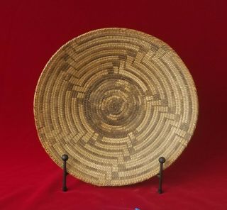 Antique Pima Basket Tray Southwest Native American Indian 12 3/4 " Dia.