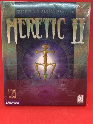 Heretic Ii Large Retail Box For Pc,  Vintage 1998,  Misb