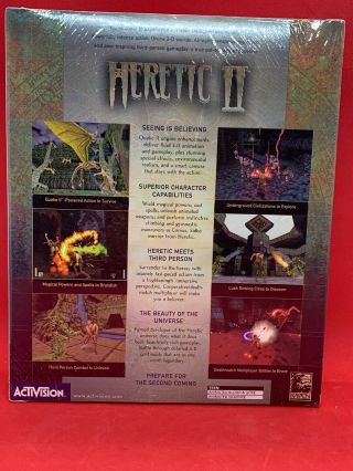 Heretic II Large Retail Box for PC,  Vintage 1998,  MISB 2