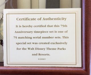 Vintage Walt Disney Company Celebrating 75 Years Of Love & Laughter 6 Watch Set 11