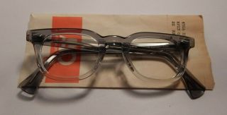 Vintage Authentic American Optical Stadium Grey Fade 44/22 Eyeglass Frame Nos