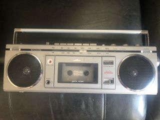 Vintage Boom Box Radio Stereo Sanyo M 7700 Mini Cassette Player Ghetto Blaster