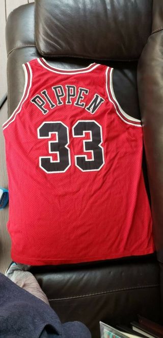 Vintage Champion Scottie Pippen Jersey Chicago Bulls Size 48 Bought At Stadium