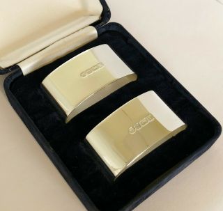 Boxed 925 Solid Silver Napkin Rings - Carr 