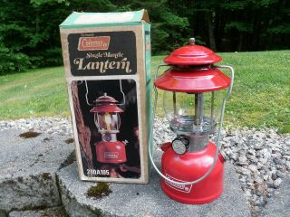 Vintage Coleman 200a 195 Single Mantel Lantern Red W/box 1977